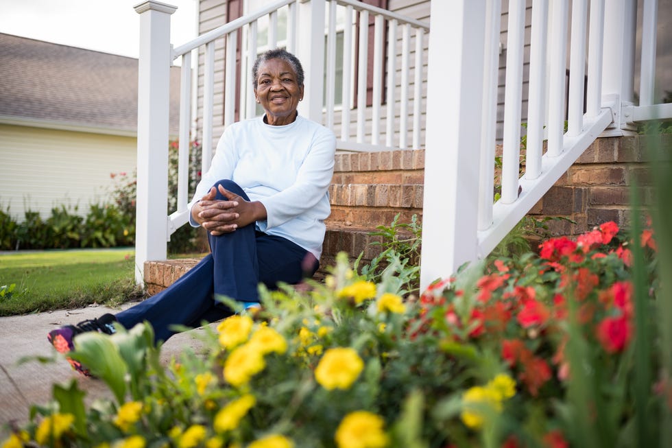 Betty Todd poses for a portrait in front of her home Friday, Oct. 8, 2021.