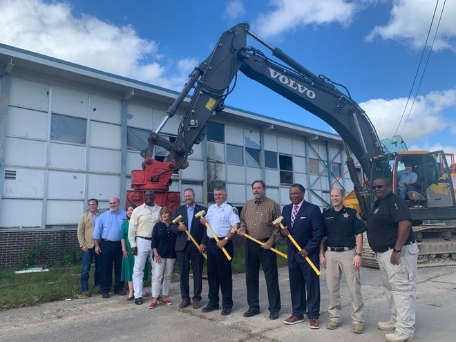 Local officials and dignitaries gathered Oct. 12 at the site of the former West Ascension school for a groundbreaking ceremony.