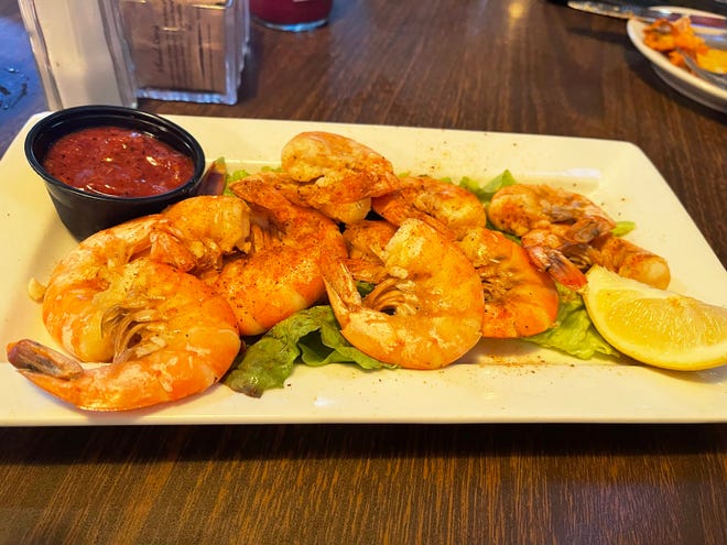 "Drunken" shrimp from Cocomo's Grill, Marco Island.