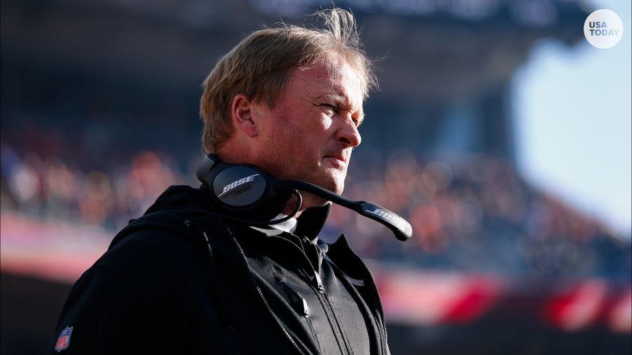Raiders coach Jon Gruden resigned Monday night.