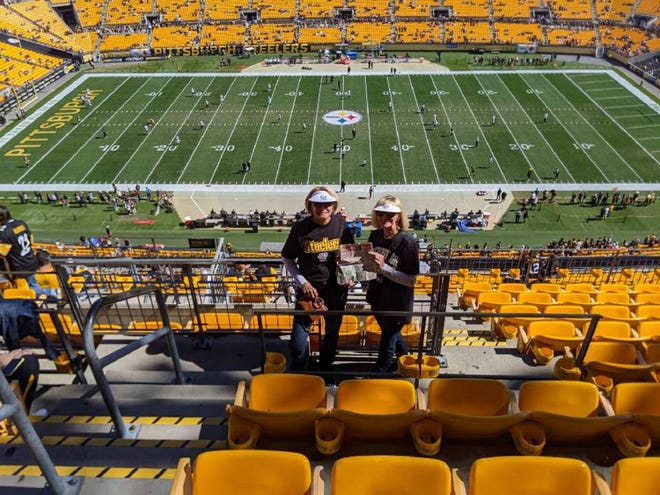 Carol Evans and Nancy Swaja, two sisters from St Augustine, visited Pittsburgh and, of course, took in a Steelers game at Heinz Field. Beautiful fall weather.