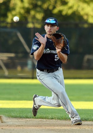 West Boylston's Dante Ricciardi, shown playing for the Worcester Bravehearts in 2017, has found a new calling as a scout with the Boston Red Sox.