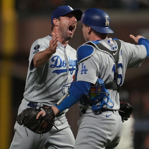 Dodgers' Max Scherzer and catcher Will Smith celeb