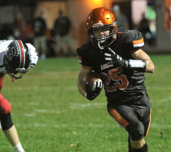 Lucas’ Andrew Fanello ran for 82 yards on 10 carried and caught six passes for 95 yards and a touchdown in the Cubs’ 31-8 win over Fort Loramie.