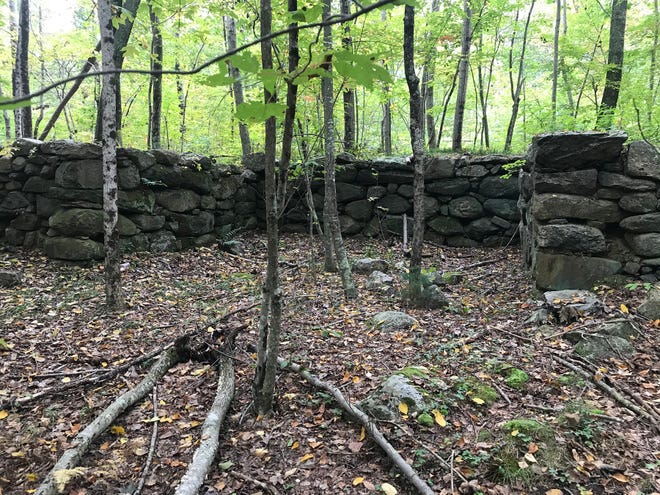 A 6-foot stone foundation near Quidnick Brook may be the remnant of a barn or mill site.