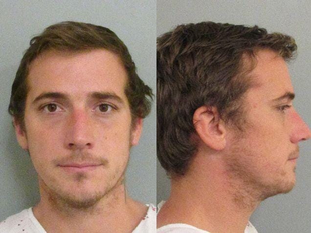 Matthew Reese Mire is shown in an Ascension Parish Jail booking photo posted on Oct. 19.