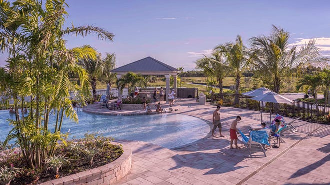 The community’s Flamingo Club amenity center is designed to be the heart of community life,  offering 14,000 square feet of pure luxury, indoors and out.