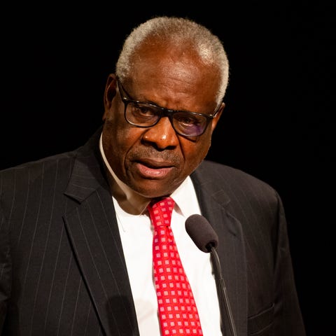 Clarence Thomas speaks on Sept. 16, 2021 at the Un