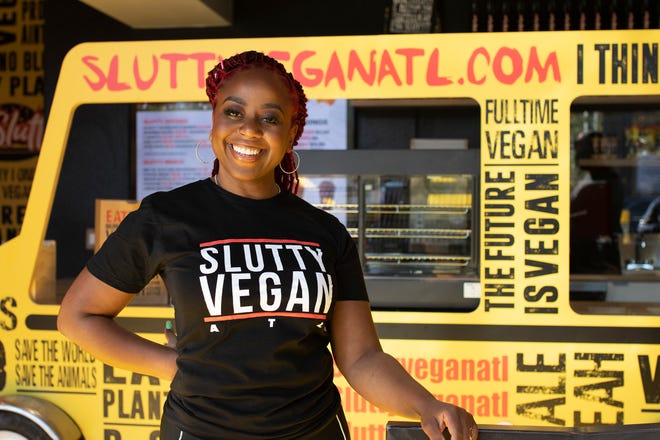 This promotional photo shows Pinky Cole, founder & CEO of Slutty Vegan plant-based restaurants. The popular Atlanta eatery will open an Athens location at 700 Baxter St. in 2022.