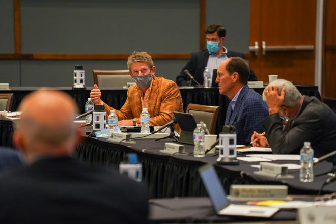 University of Tennessee System President Randy Boyd speaks during the fall Board of Trustees meeting at the University of Tennessee at Knoxville on Oct. 20, 2021.
