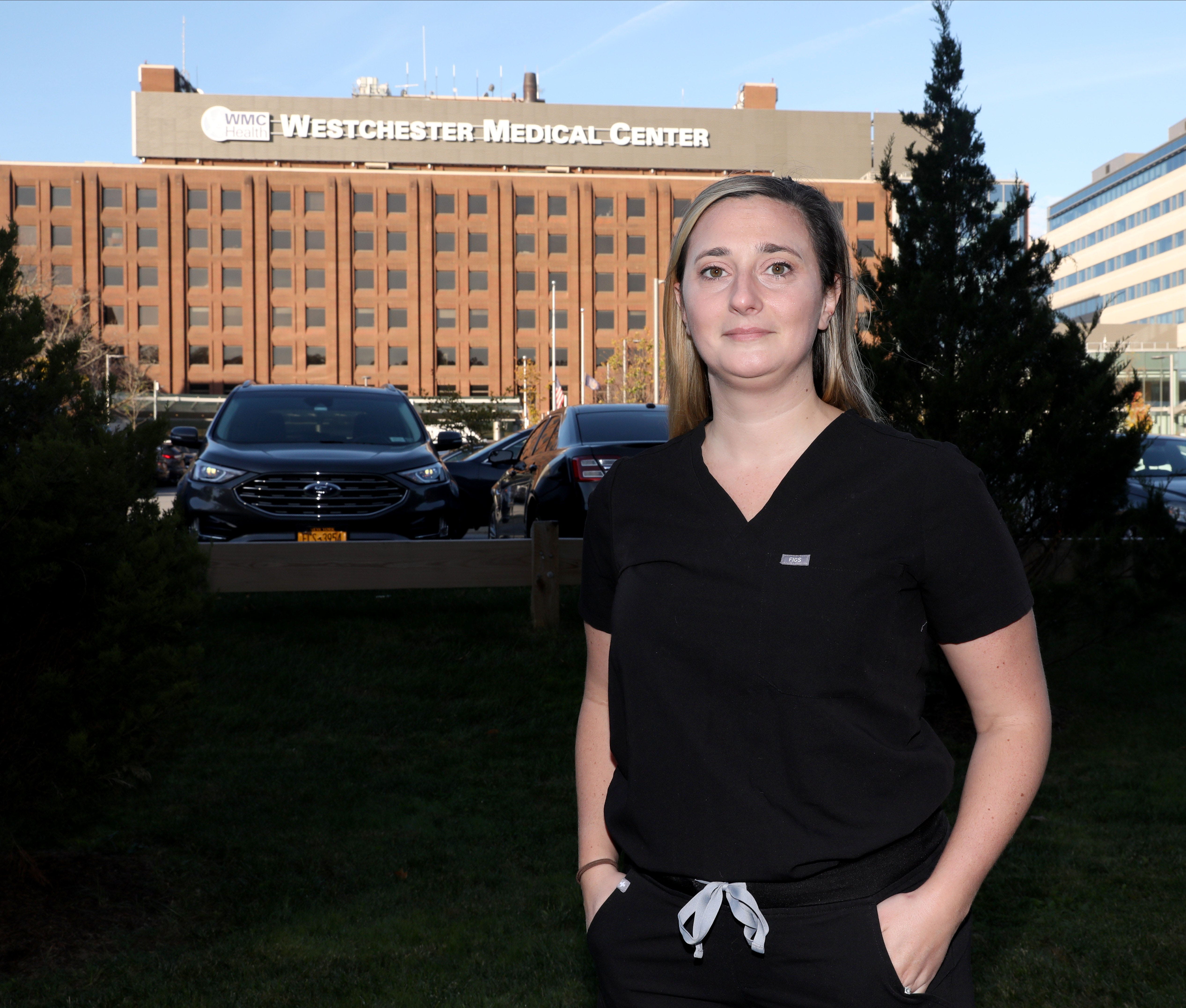 Aja Sciortino, 31, a pediatric ICU nurse at Westchester Medical Center in Valhalla is pictured Oct. 21, 2021.