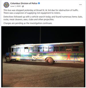 A still-uncorrected CPD social media post about the bus named Buttercup