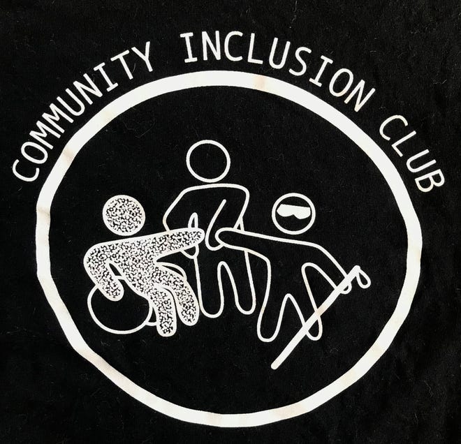 The Iowa City Community Inclusion Club pairs up people with disabilities with non-disabled community members for social opportunities. The logo was created by Ryan Hanrahan, who works as a paraeducator at Iowa City High School.