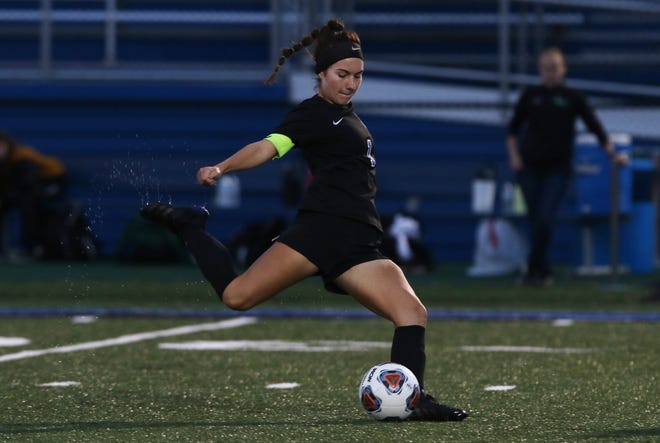 Zanesville's Josie Van Kirk passes the ball against River View earlier this season. Van Kirk signed a letter of intent to play soccer at Marietta College.