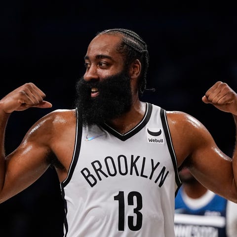 Brooklyn Nets' James Harden (13) during the first 