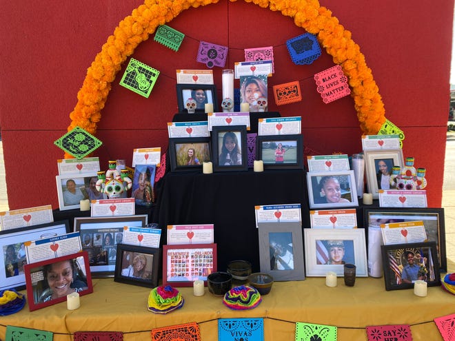 The Iowa Coalition Against Domestic Violence hosted a Dia de los Muertos celebration on Oct. 23, 2021 at Des Moines' La Placita shopping center.

There, a traditional Mexican ofrenda, an alter, honored and remembered women who have died in Iowa and across the country.