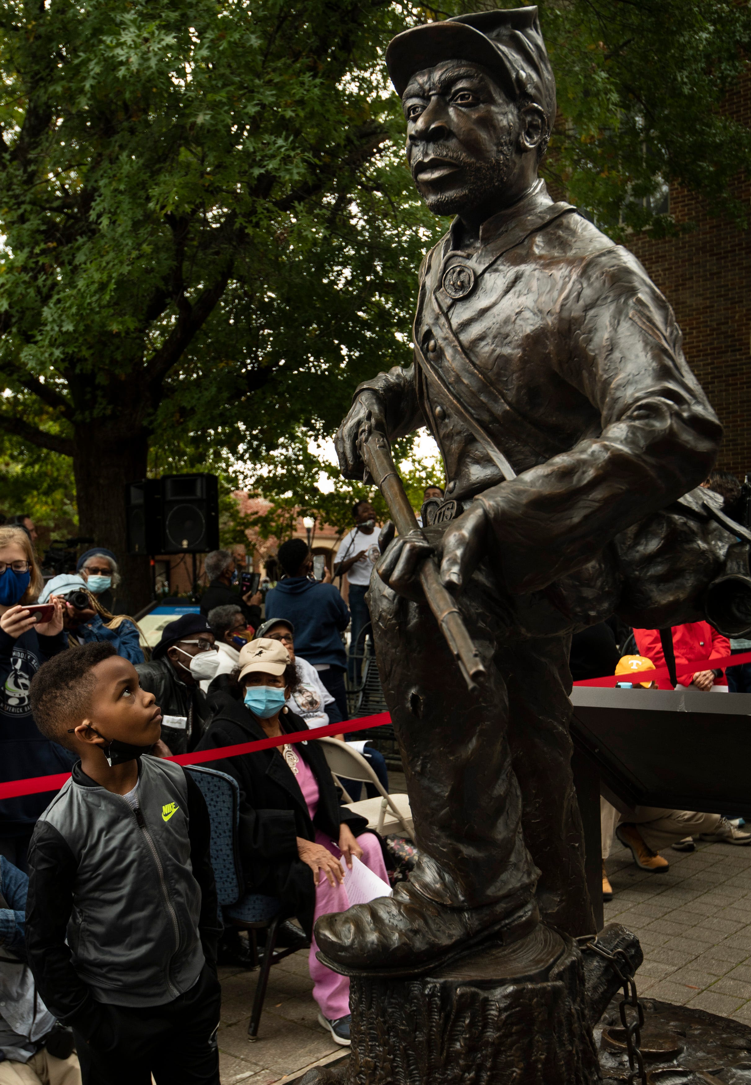 A Tennessee city has unveiled a new statue honoring enslaved troops