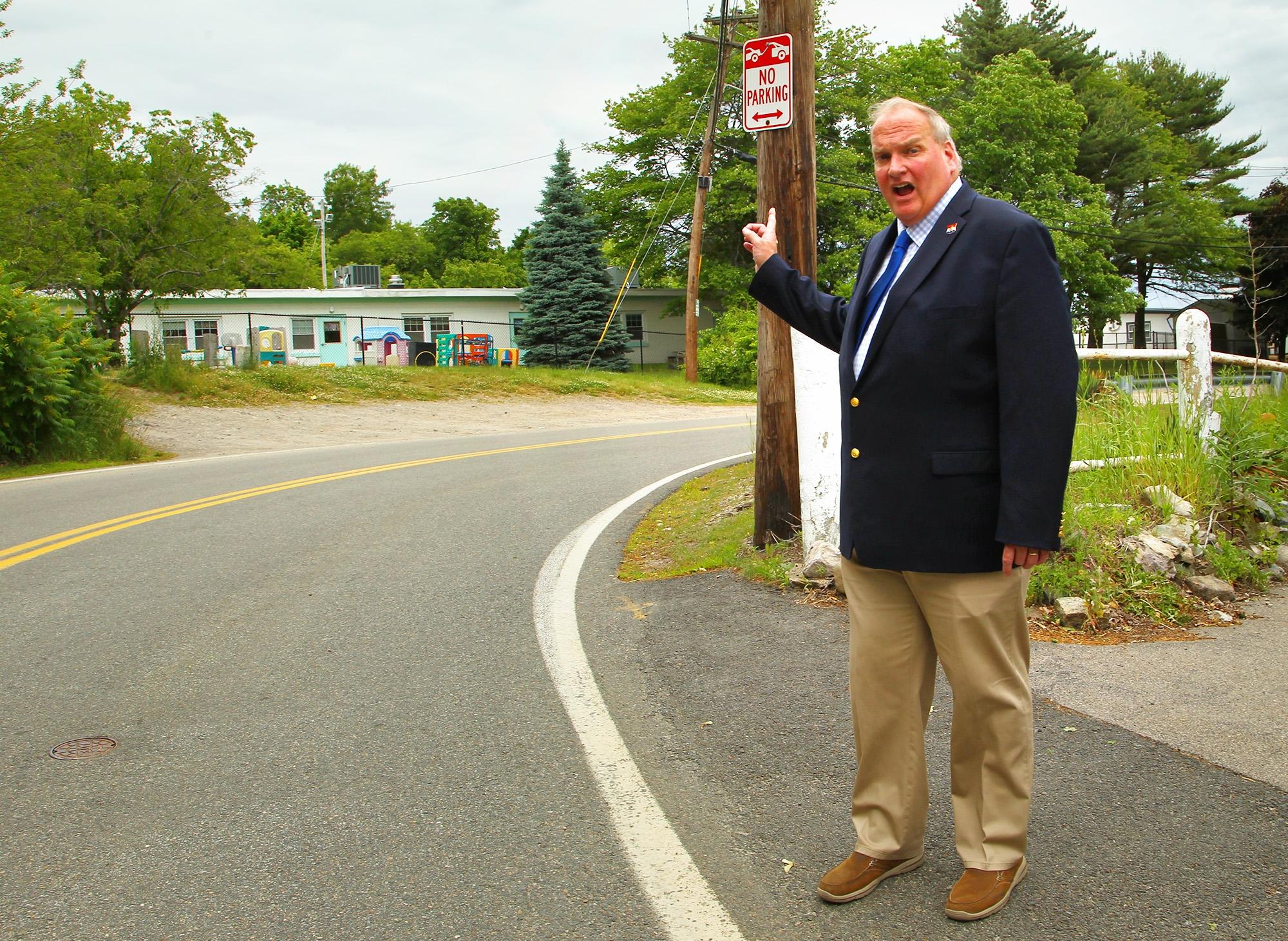 A Patriot Ledger file photo of Bill Harris speaking about his opposition to the bridge in 2019.
