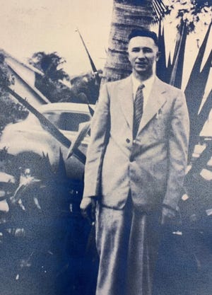 Early photograph of Dr. Parker in Stuart,  circa late 1920s.