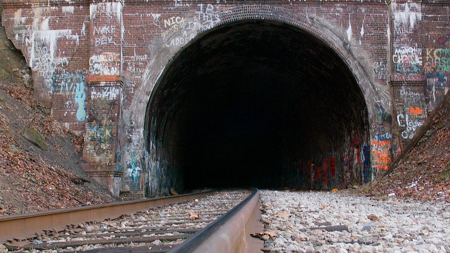 The railroad tunnel in Tunnelton, seen in 2006, is rumored to be haunted.