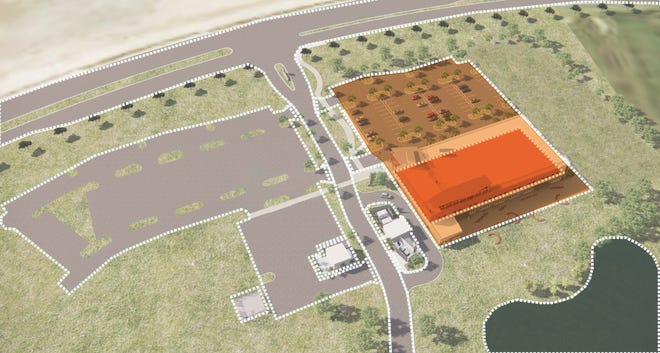 A courtesy rendering of a planned library location in east Manatee County at Lakewood Ranch.