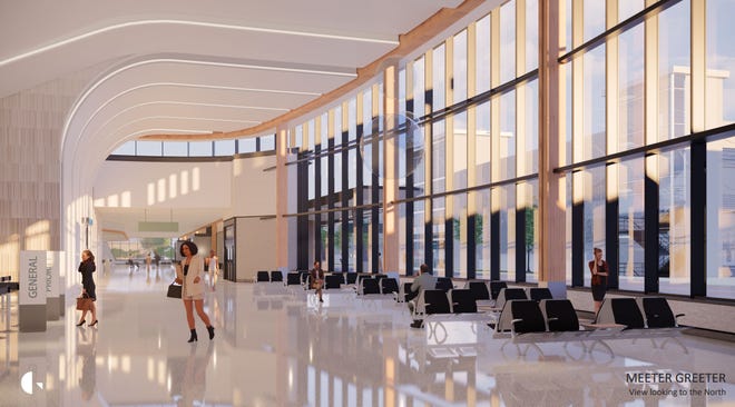 Design renderings shared by Asheville Regional Airport in March show concepts for the new terminal.