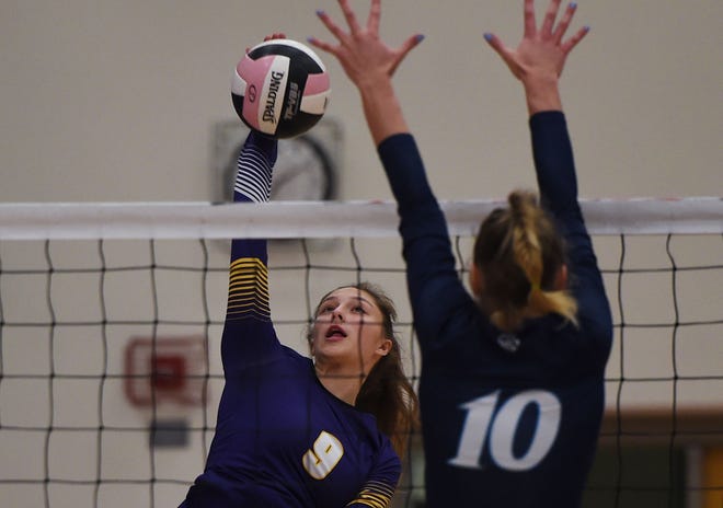 Right-side hitter Emma Strottman played an important role in getting the Nevada volleyball team back to the Class 3A regional finals in 2021.