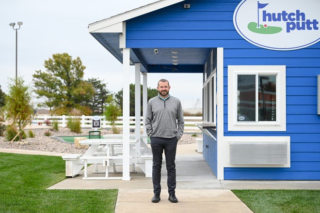 Chris Shank, co-owner of Hutch Putt stands in front of his family's business awarded October's Hutchinson/Reno County Chamber of Commerce Business of the Month at his operation's location in Hutchinson on Tuesday, Oct. 26, 2021.
