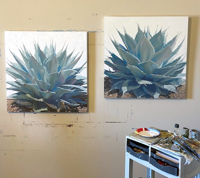 Two artichoke agaves