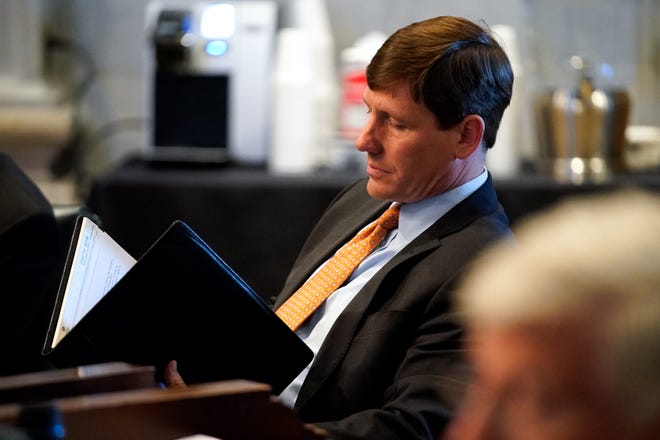 State Sen. Brian Kelsey, R-Germantown, during a special session at State Capitol in Nashville, Tenn., Wednesday, Oct. 27, 2021. For only the third time in state history, the Tennessee General Assembly called itself into a special session, this time to deal with COVID-19 restrictions.