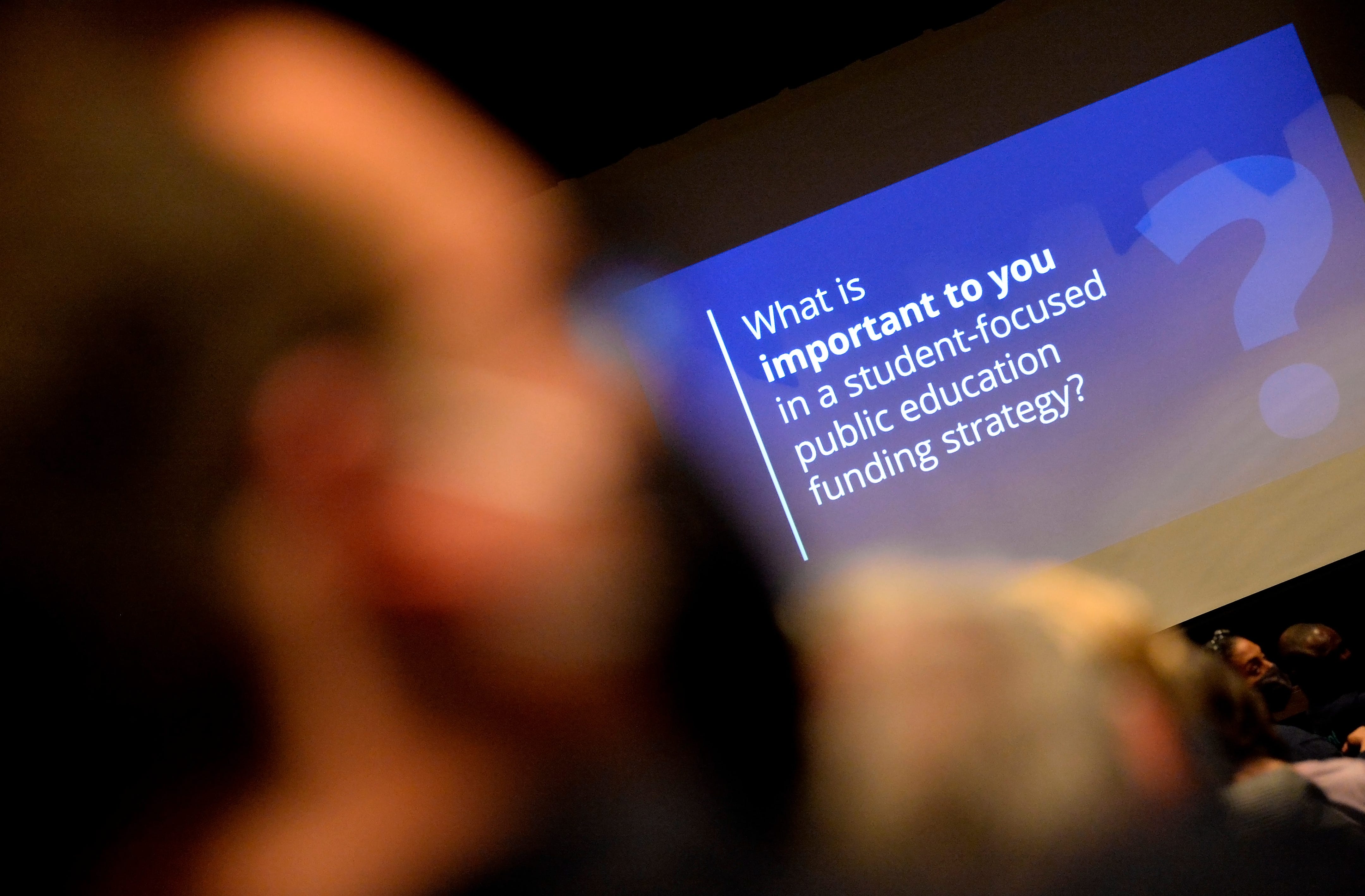 Parents and school faculty members attend the student-focused public education funding town hall meeting on October 27, 2021, in Hendersonville, Tenn. We can't let the conversation get muddied by those drawing a false connection between the Tennessee Investment in Student Achievement and the governor’s ESA plan.