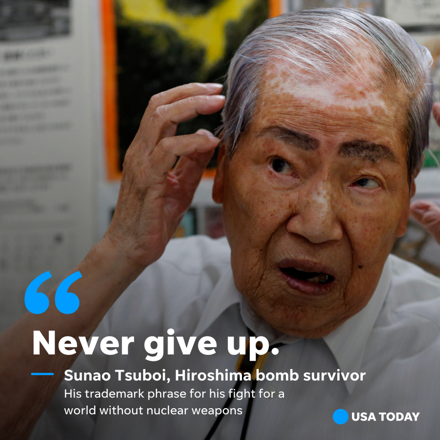 Sunao Tsuboi was 20 years old when he miraculously survived the U.S. atomic bombing of his hometown on Aug. 6, 1945, in the closing days of World War II.