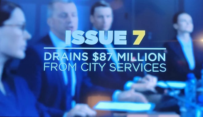 A television ad opposing the Issue 7 initiative on argued that it would  have drain $87 million from Columbus city services if approved.