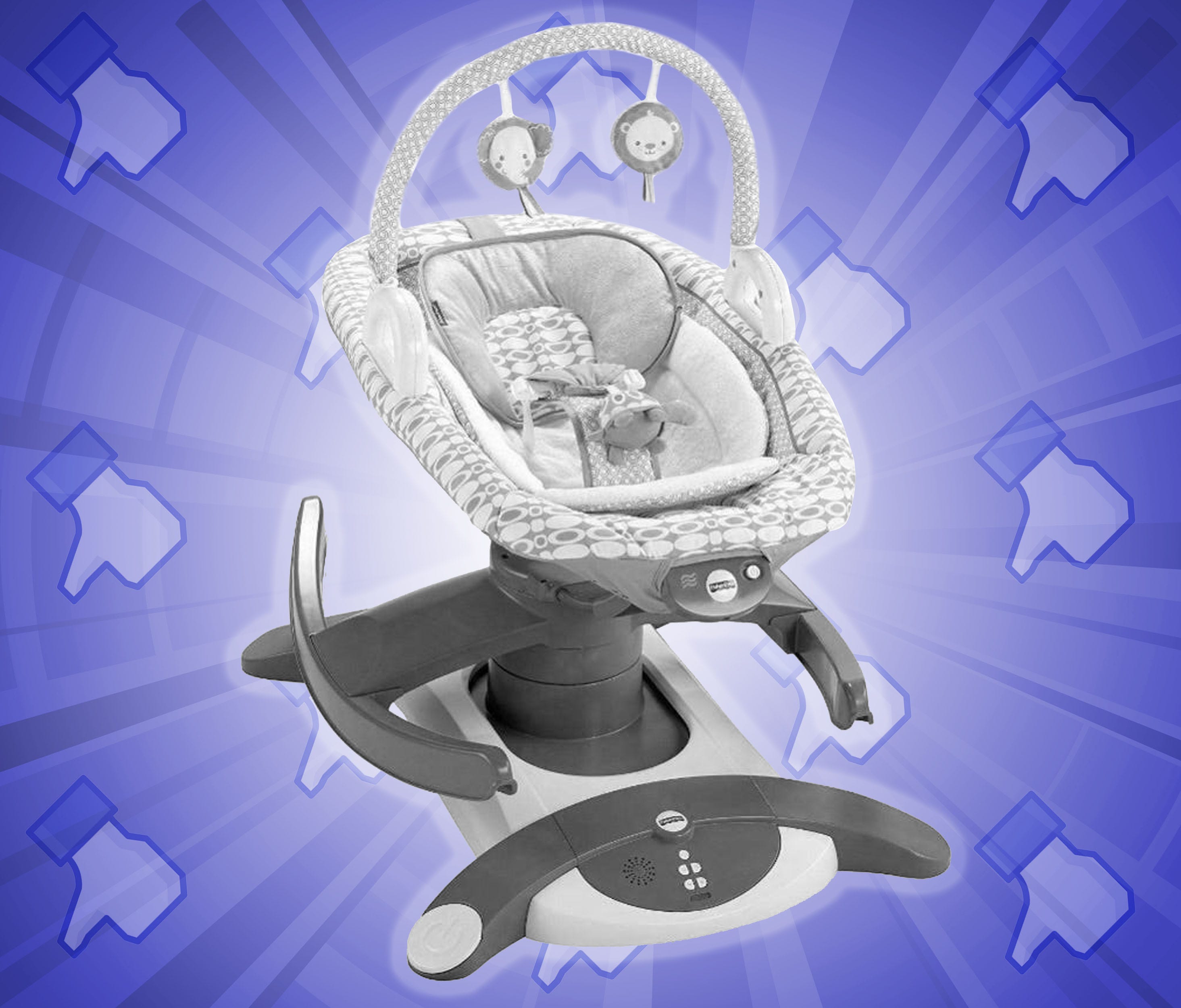 Fisher-Price recalled the Rock 'n Glide Soother in June after four children died while using it. At the same time, the company recalled a similar item, the Soothe 'n Play. Source: USA TODAY illustration