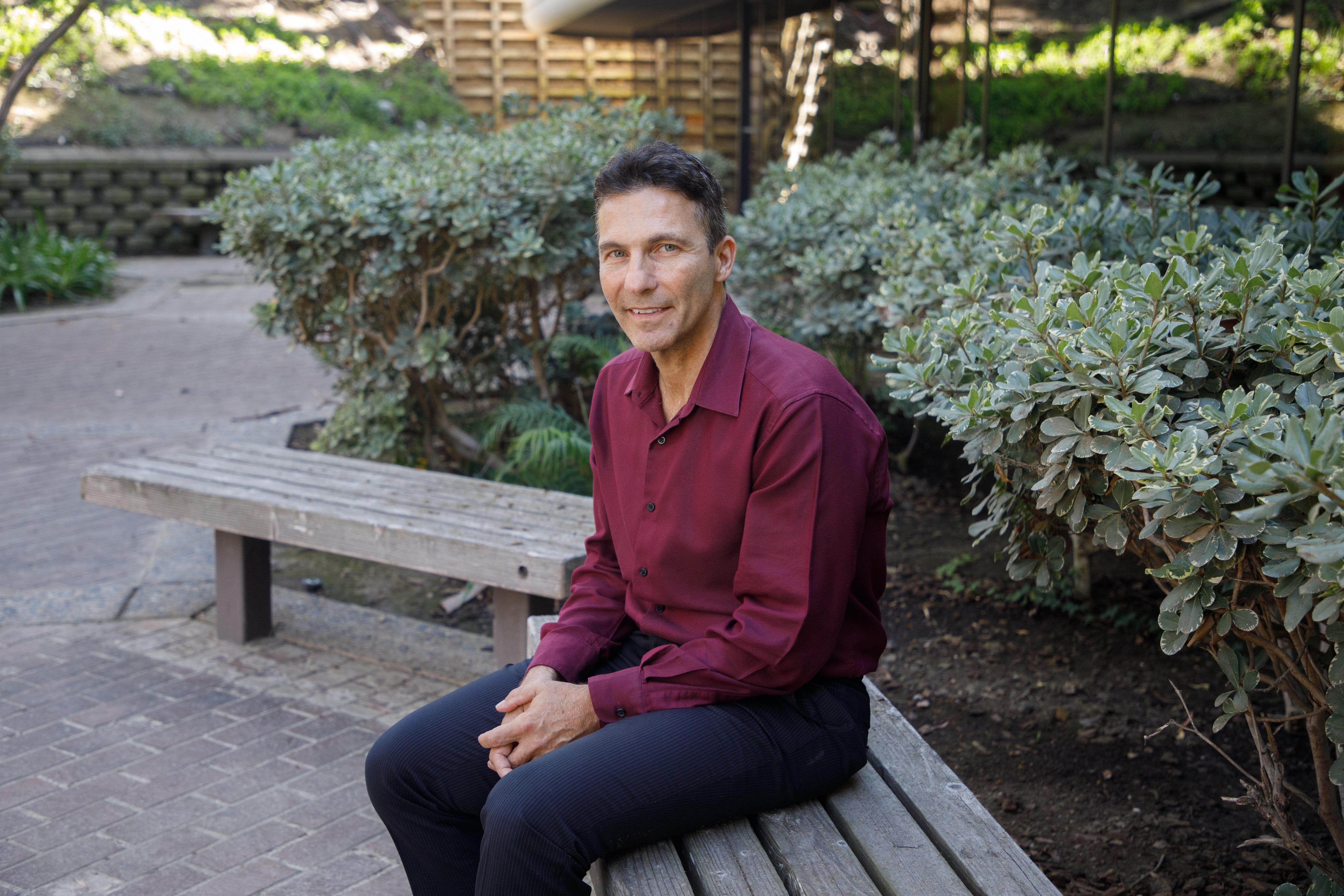 Dr. David Feifel, a psychiatrist and founder of UCSD's TMS, program is photographed outside of his Kadima Neruopsychiatry Institute in La Jolla, Oct. 8, 2019.