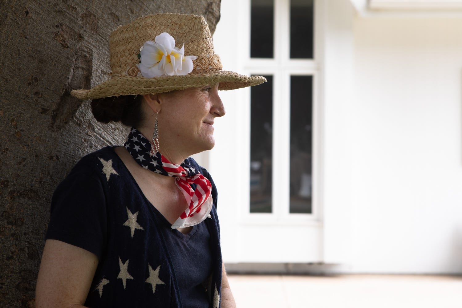 Navy veteran Christine Russell is photographed at St. Michael's by-the-Sea Episcopal Church in Carlsbad, Aug. 18, 2021.