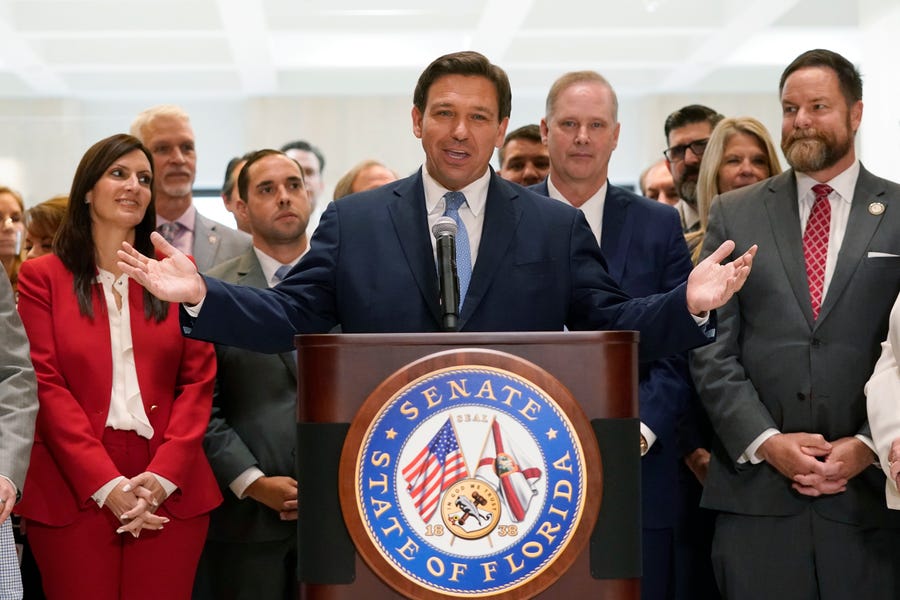 Florida Gov. Ron DeSantis supports a bill that would restrict discussions of gender identity and sexual orientation in schools.