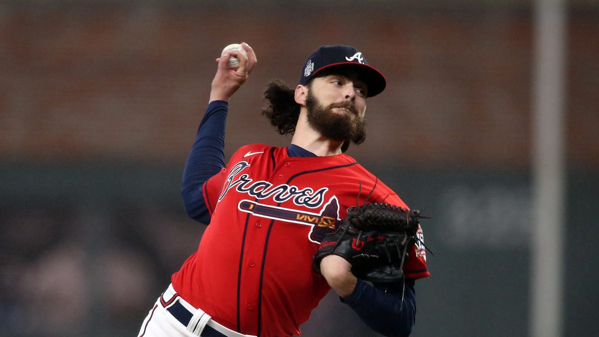 Braves starting pitcher Ian Anderson held the Astros hitless over five innings.
