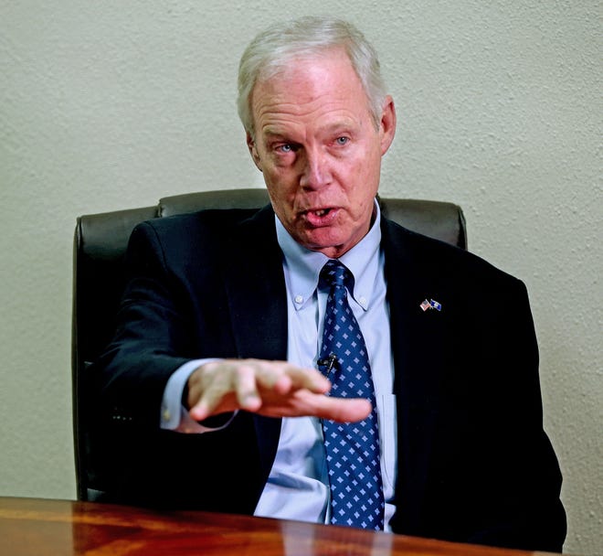 U.S. Sen. Ron Johnson talks about the potential of running for a third term on Friday, Oct. 29, 2021 at the American Serb Hall at 5101 W. Oklahoma Ave., Milwaukee, Wi.