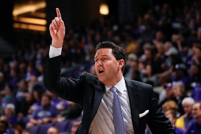 Antelopes Head Coach Bryce Drew calls out instructions for his team during the second half against Western New Mexico University at Grand Canyon University Arena on Saturday, Oct. 30, 2021, in Phoenix. 