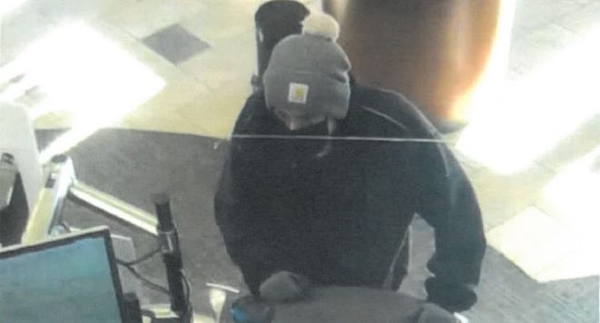 The suspect in a robbery reported Monday, Nov. 1, 2021, at Bangor Savings Bank on U.S. Route 1 in York, Maine, was described in a York Police Department news release as a white male about 6 feet tall with a thin build, wearing jeans, a dark hooded sweatshirt, a dark mask, a ski hat and gloves. The suspect did not show a weapon during the robbery.