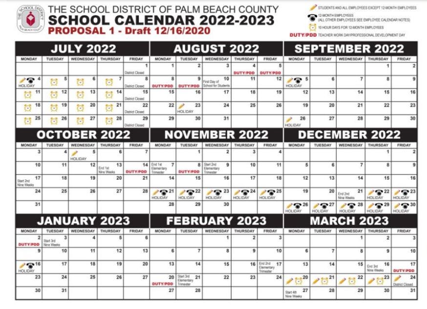 Palm Beach County School 2022-23 Calendar: Another Early Start?