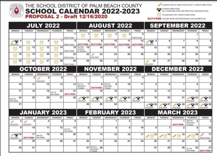 Palm Beach County School 2022-23 Calendar: Another Early Start?