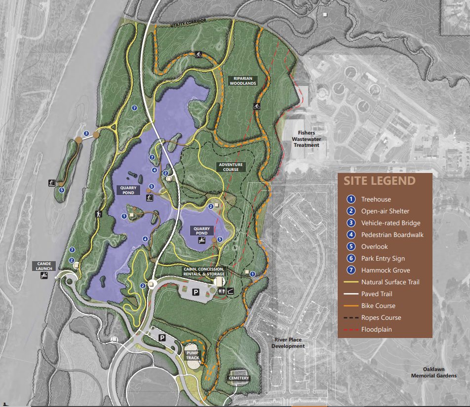 Fishers plan for White River Park includes tree top rope course, biking