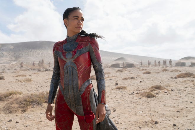 The super-speedy superhero Makkari (Lauren Ridloff) in "Eternals" is also deaf – a first for the Marvel universe.