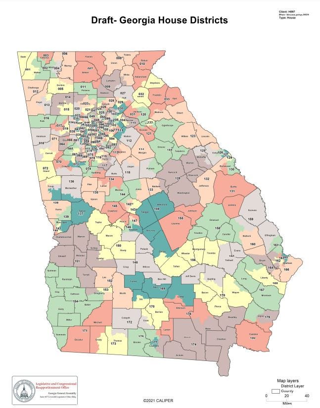 State Of Georgia Map Interactive Map Shows Gop Proposed Redistricting For State House.
