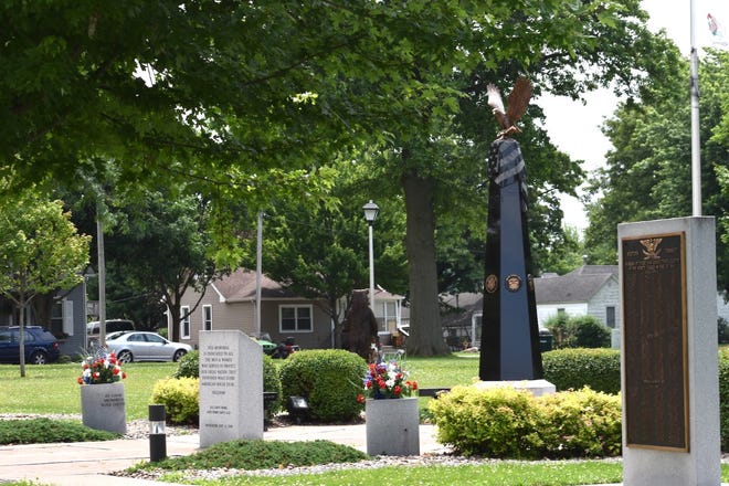 The Orion Community Veterans Monument in Central Park is used for Memorial Day and Veterans Day observances.