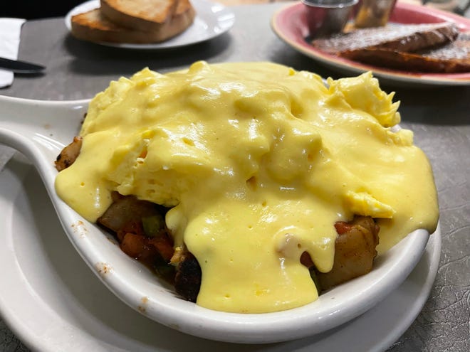 The “Scramble Skillet” from Hoot’s Breakfast & Lunch.