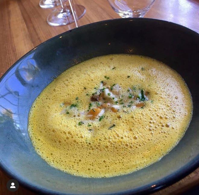 Chef James Laird's pumpkin soup is an option for this Thanksgiving at Restaurant Serenade in Chatham