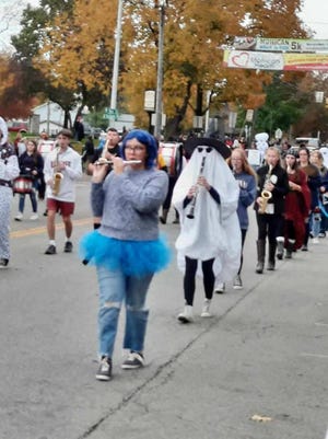 Many of the members of the Loudonville High School marching band dressed up for the Halloween parade in the village on Oct. 30.